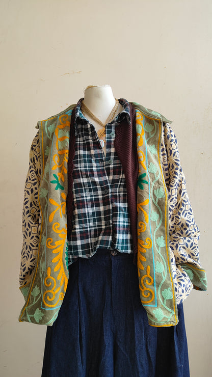 Giacca Boho con Tasche Laterali