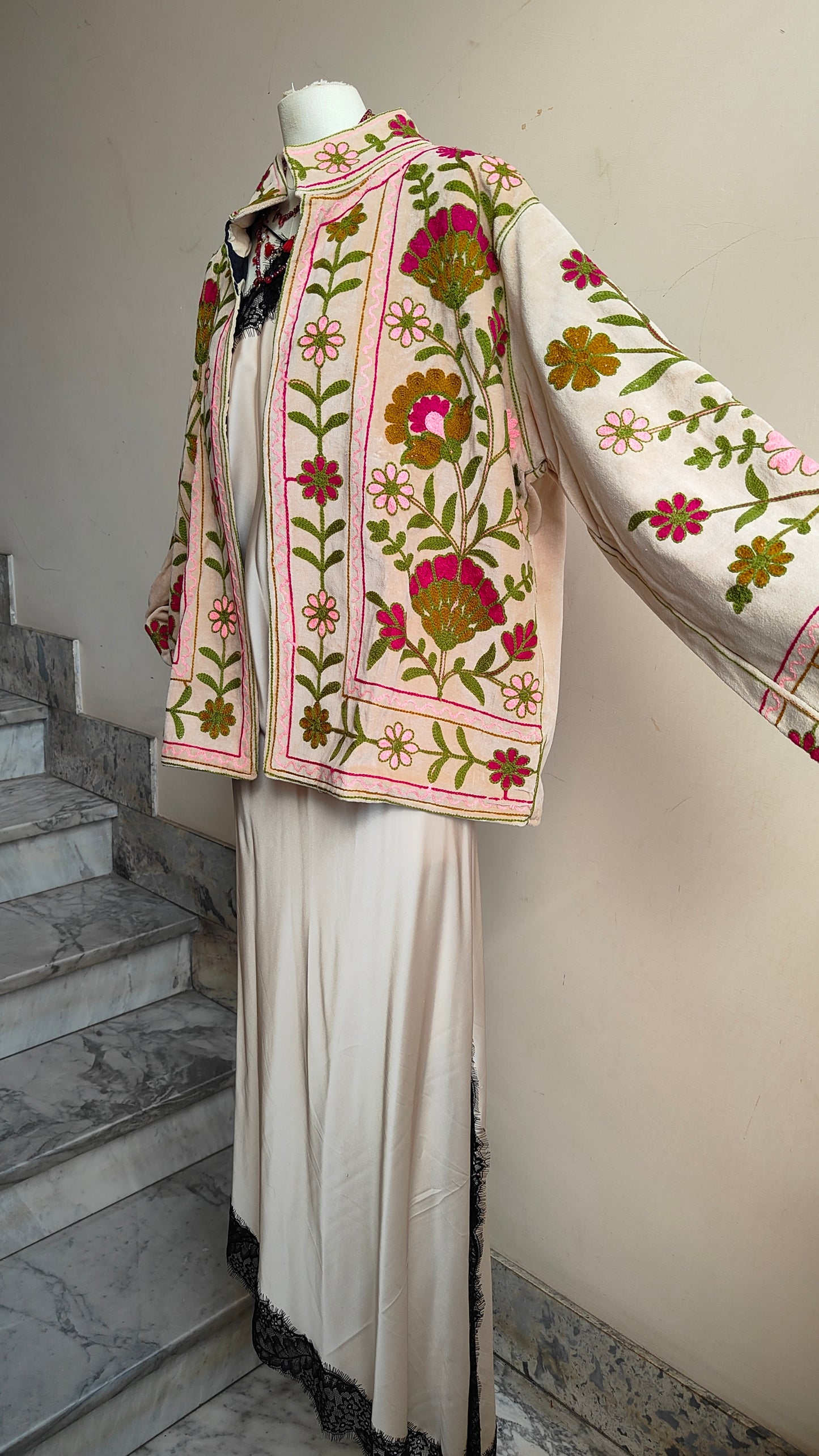 Giacca Boho con Tasche Laterali