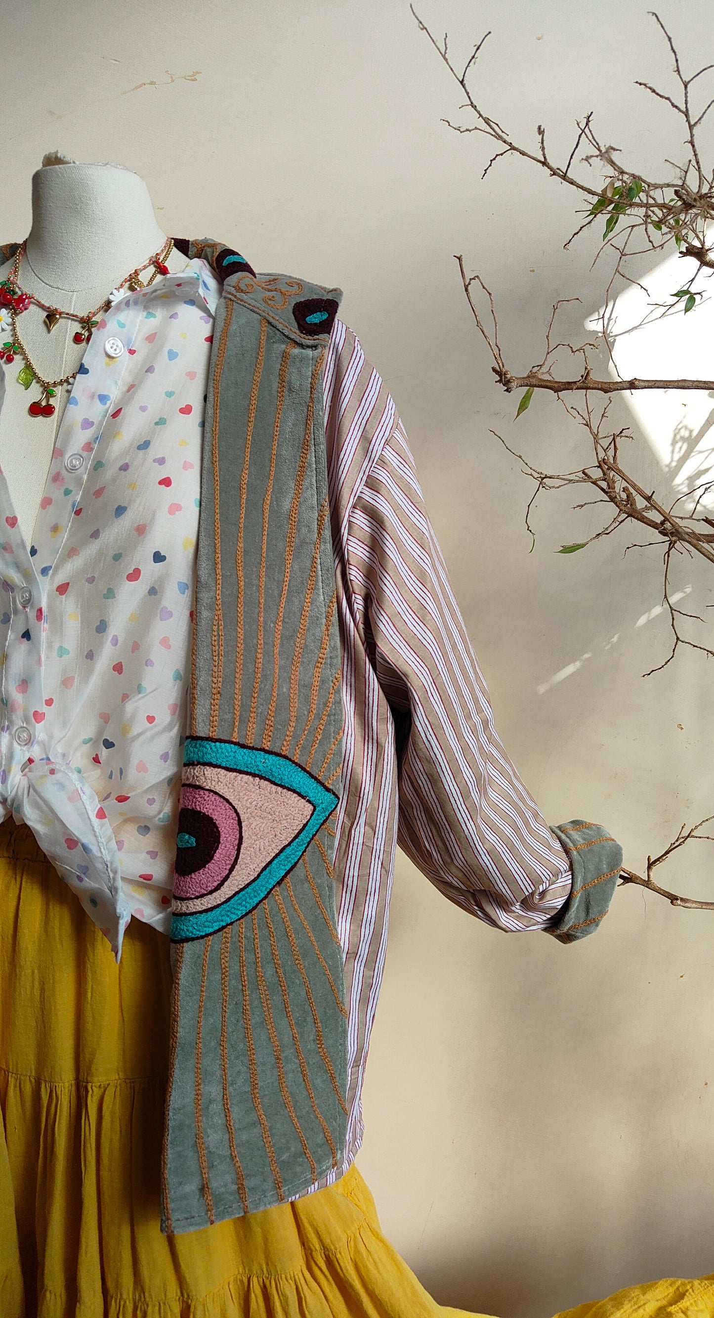 Giacca Boho con Tasche Laterali