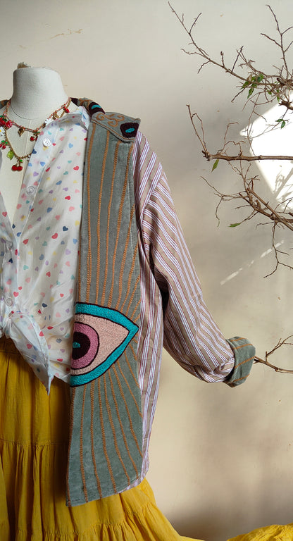 Giacca Boho con Tasche Laterali