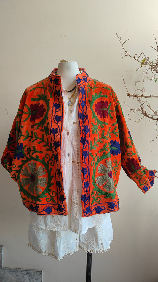 Giacca Boho con Tasche Laterali