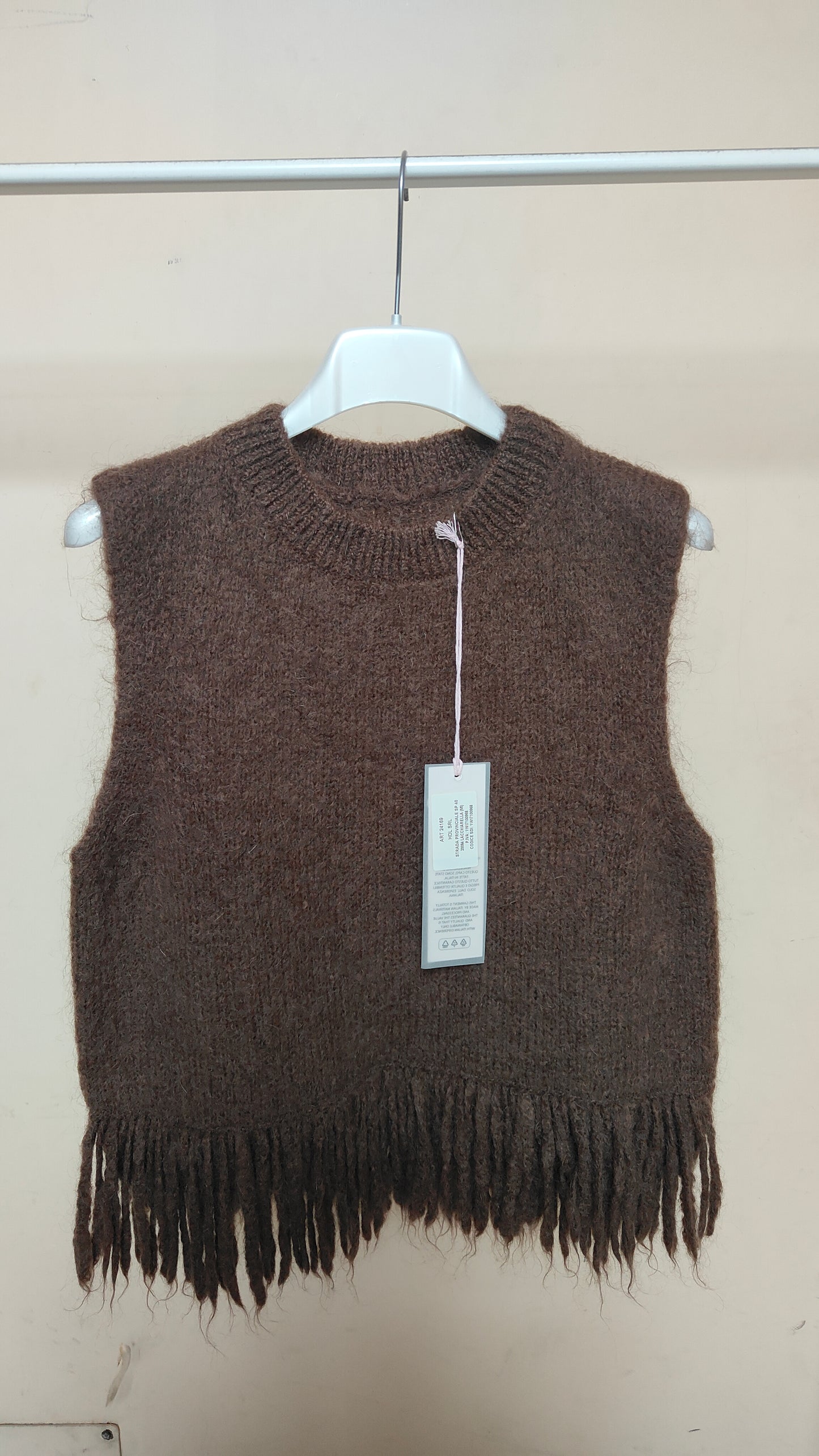 Gilet mohair sfrangiato