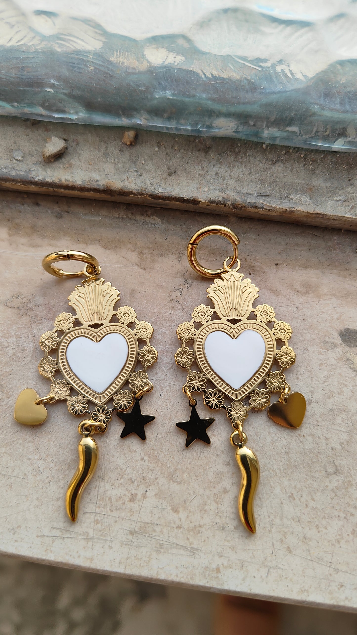 Orecchini Cuore Sacro