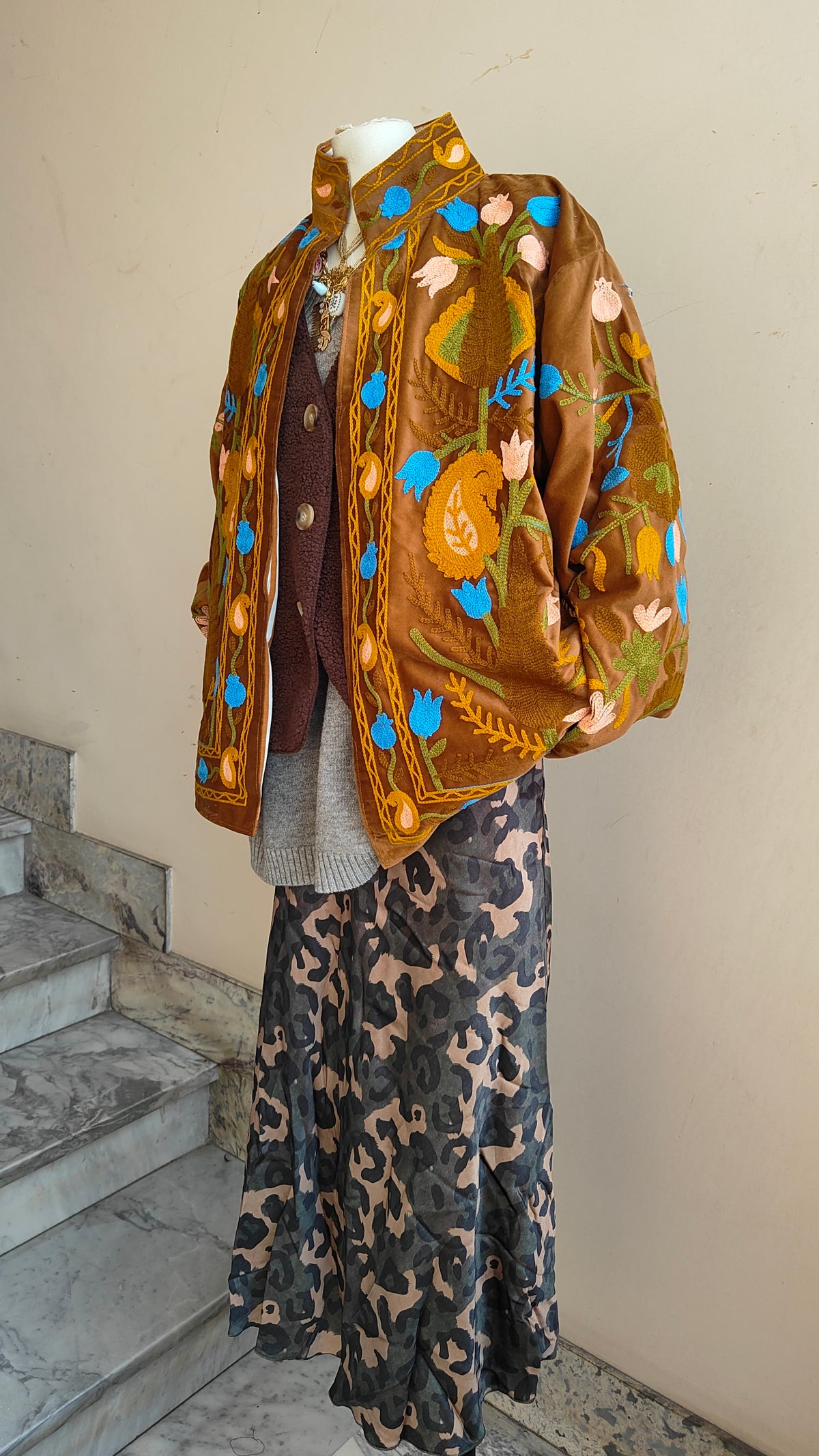 Giacca Boho con Tasche Laterali