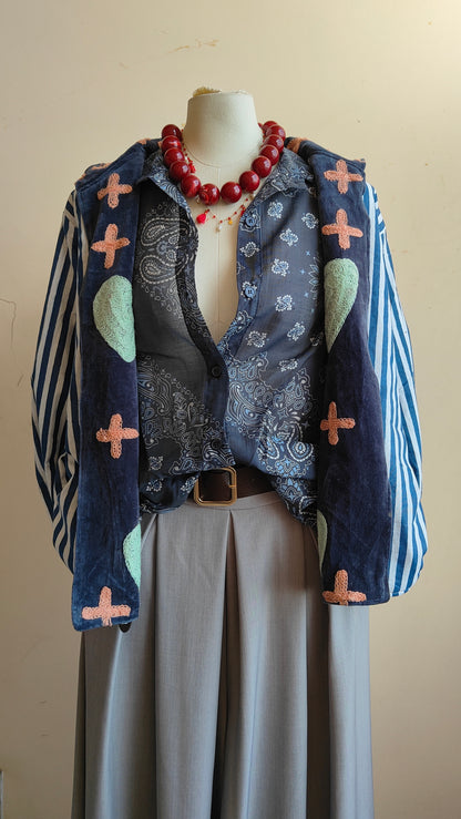 Giacca Boho con Tasche Laterali