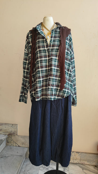 CAMICIA TARTAN CON CAPPUCCIO REMOVIBILE