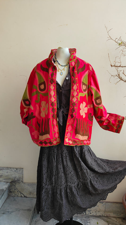 Giacca Boho con Tasche Laterali