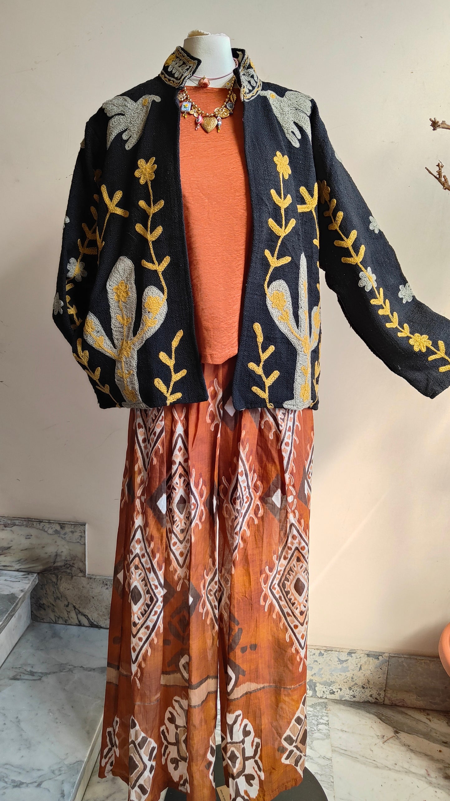 Giacca Boho tasche Canapa