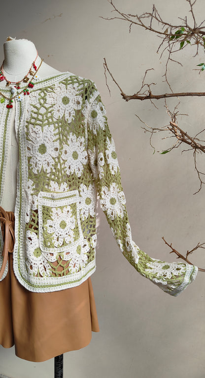 Cardigan Fiori Crochet