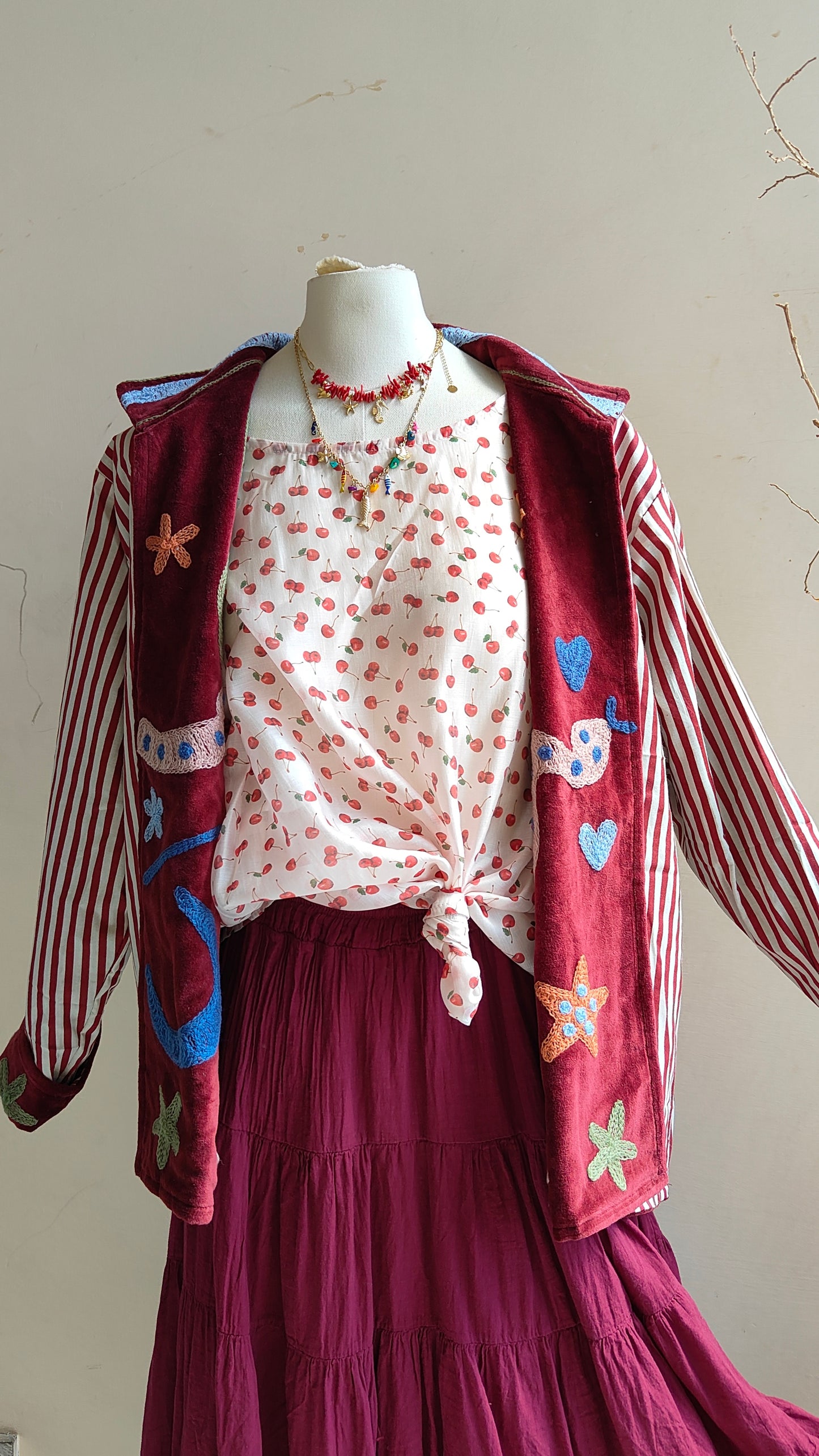 Giacca Boho con Tasche Laterali