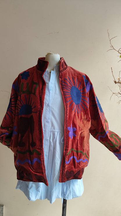 Giacca Boho con Tasche Laterali