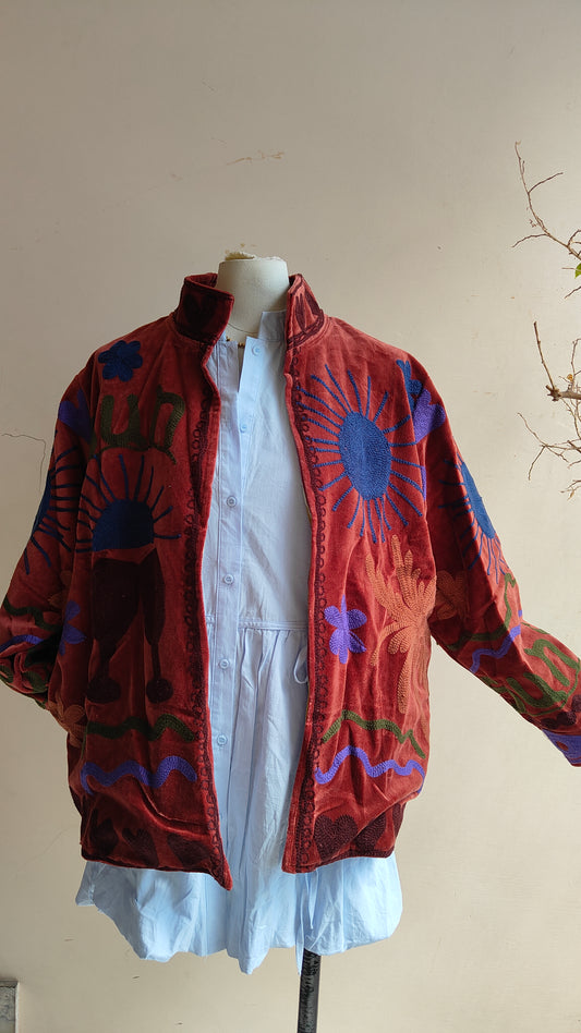 Giacca Boho con Tasche Laterali