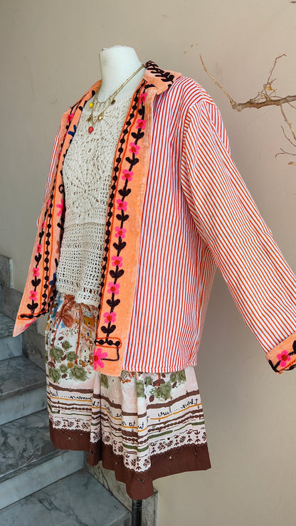 Giacca Boho con Tasche Laterali