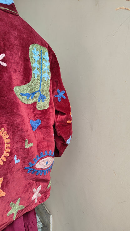 Giacca Boho con Tasche Laterali