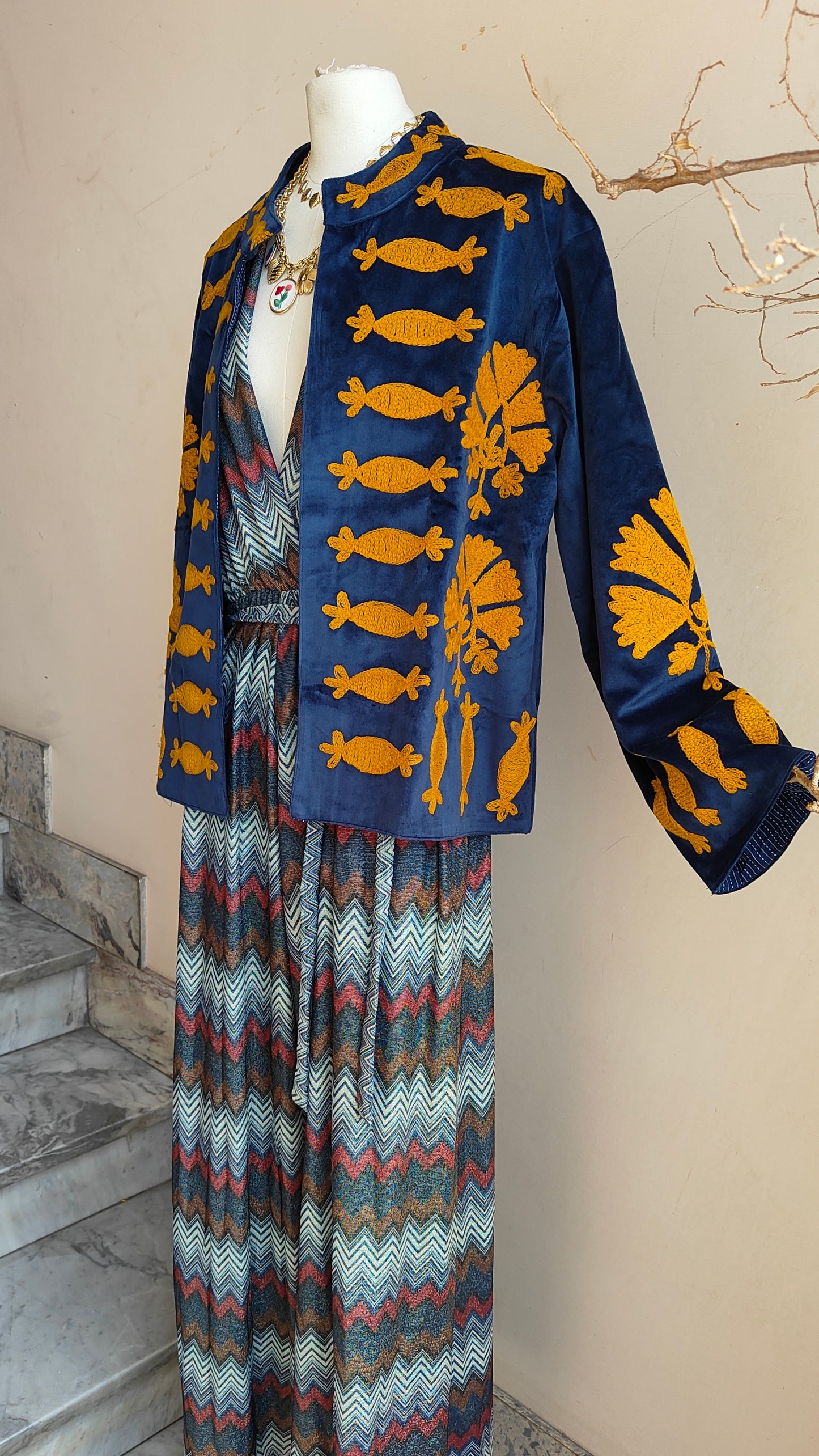 Giacca Boho con Tasche Laterali