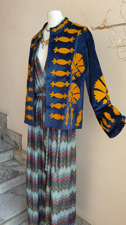 Giacca Boho con Tasche Laterali