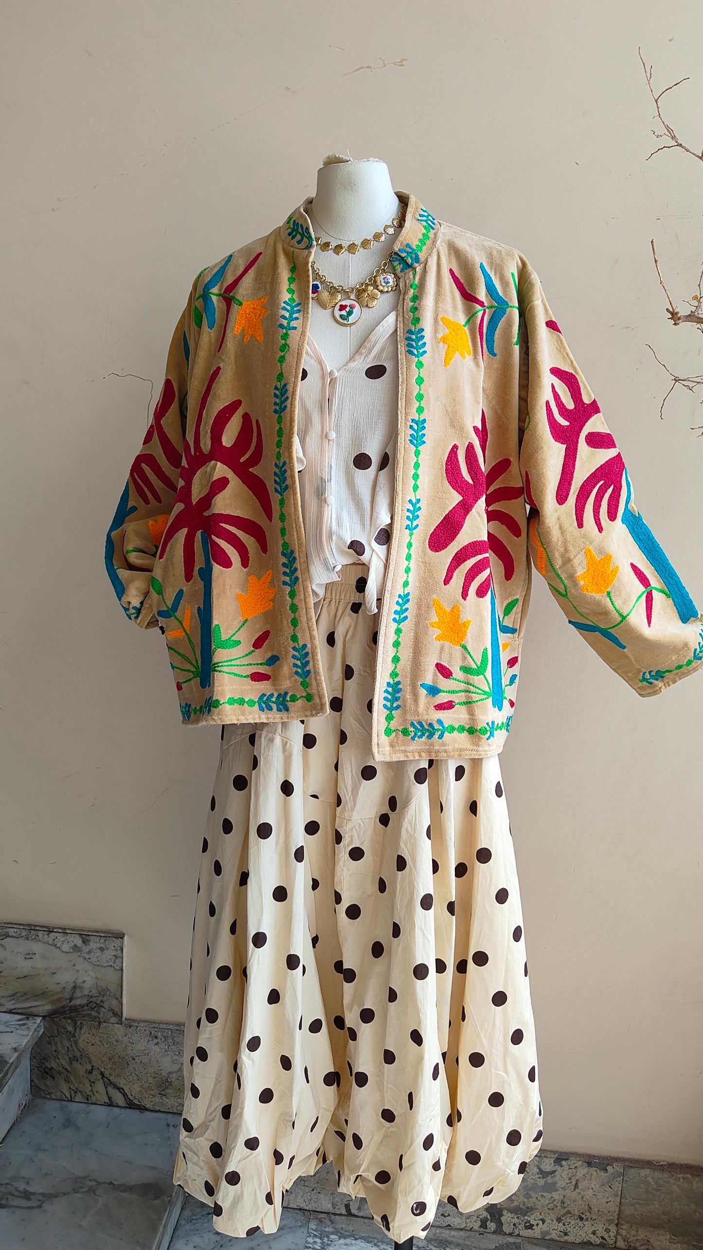 Giacca Boho con Tasche Laterali