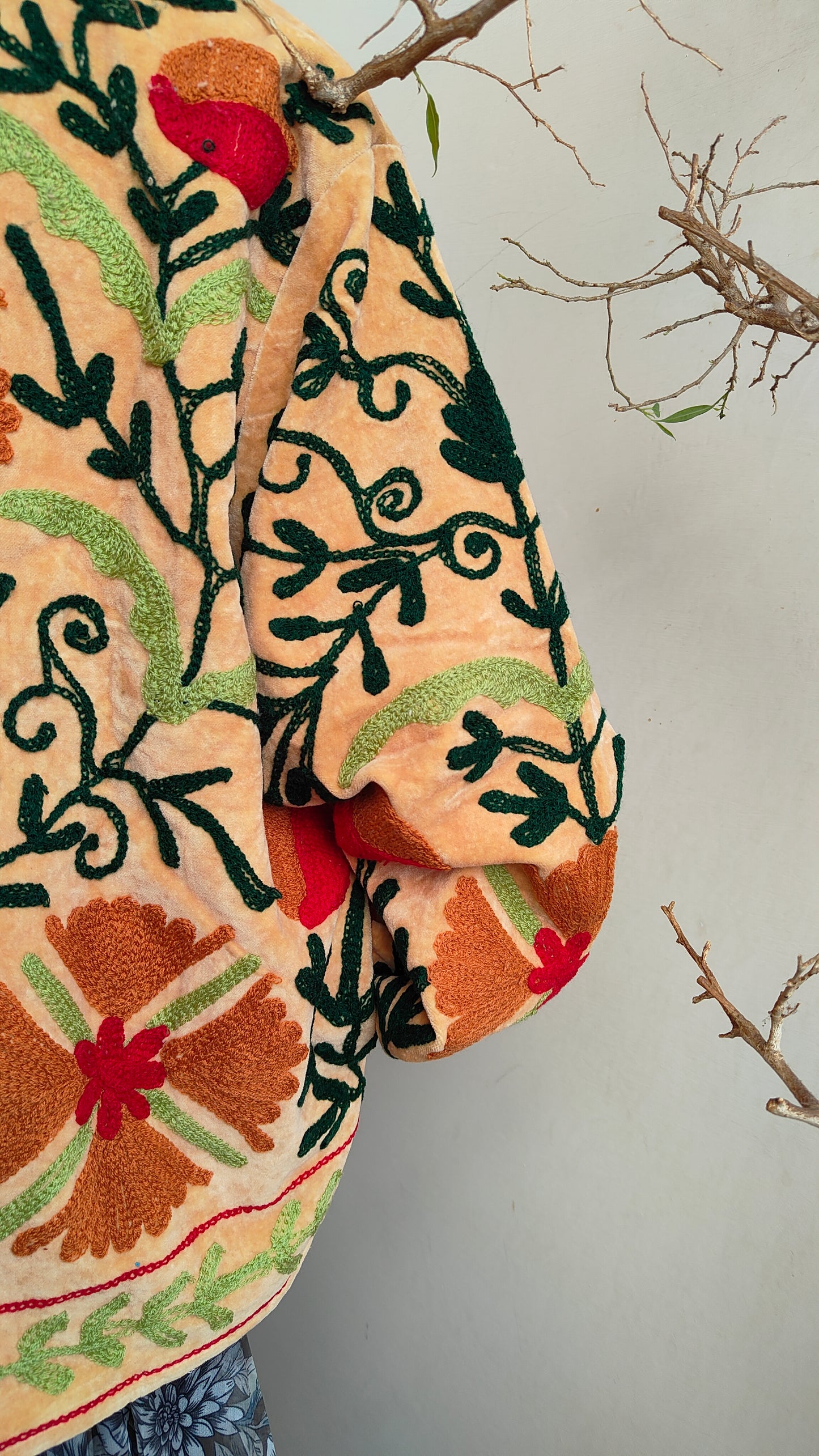 Giacca Boho con Tasche Laterali