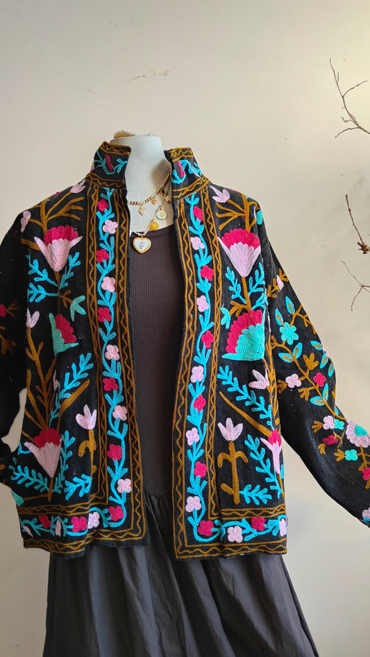 Giacca Boho con Tasche Laterali