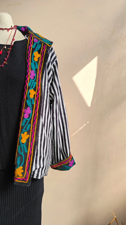 Giacca Boho con Tasche Laterali