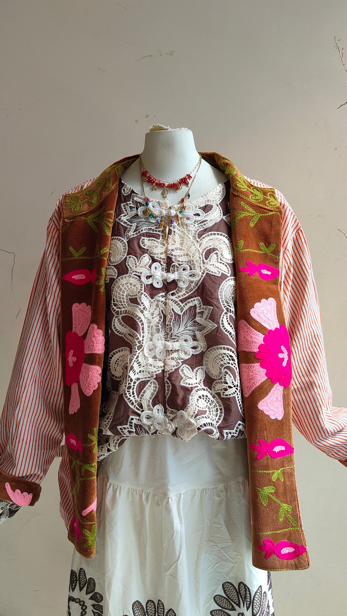 Giacca Boho con Tasche Laterali