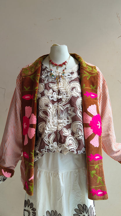 Giacca Boho con Tasche Laterali