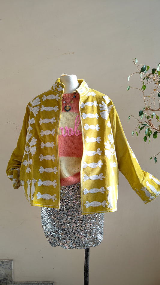 Giacca Boho con Tasche Laterali