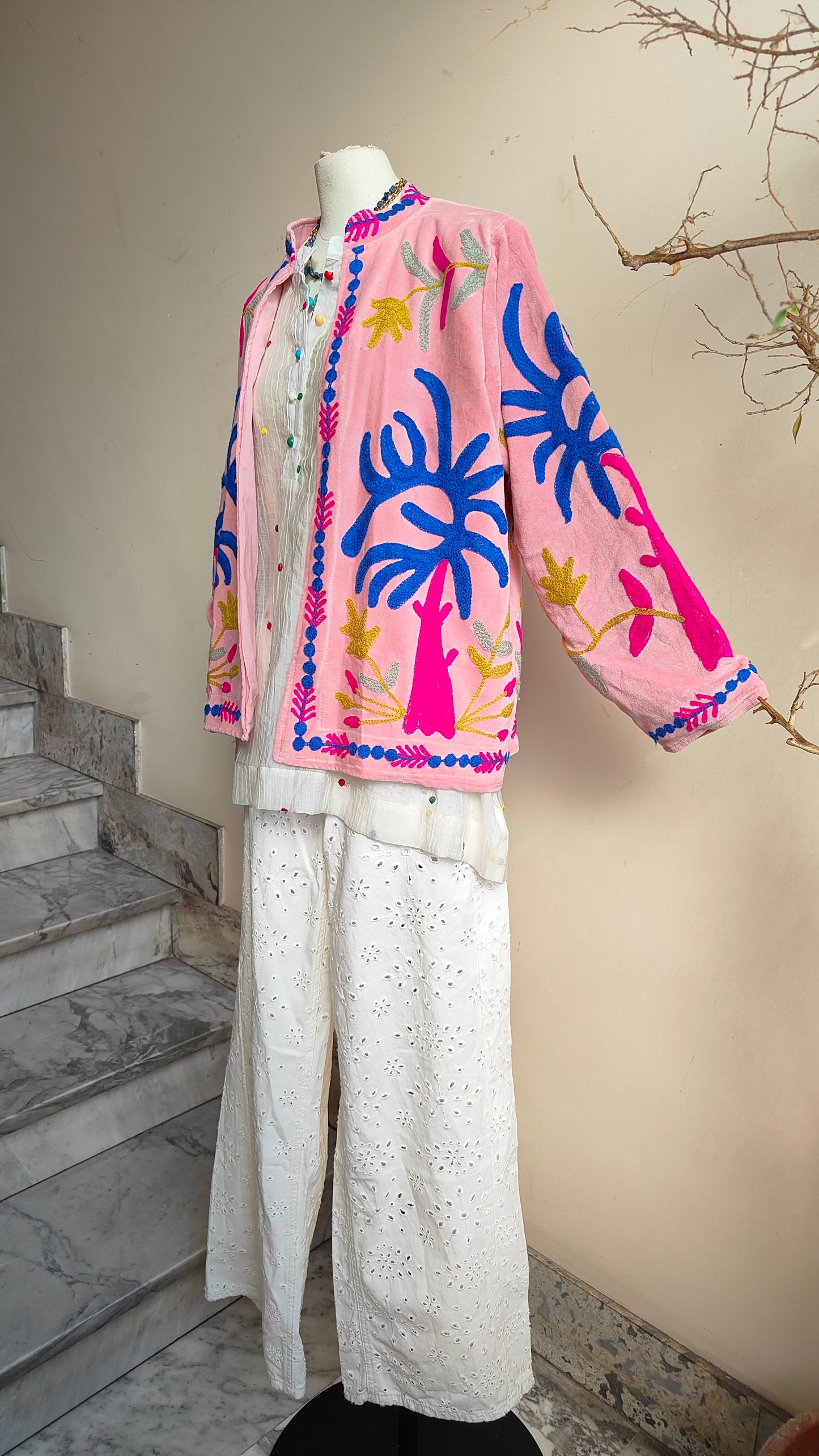 Giacca Boho con Tasche Laterali