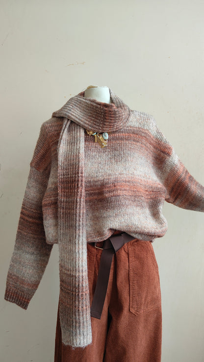 MAGLIONE SOFT MELANGE CON SCIARPA