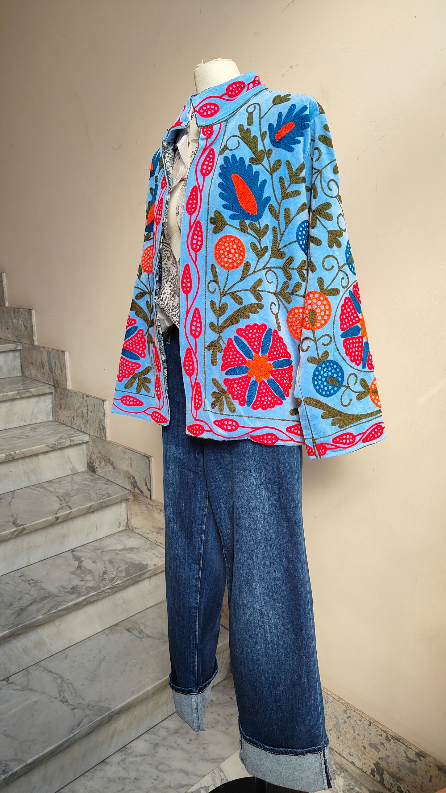 Giacca Boho con Tasche Laterali