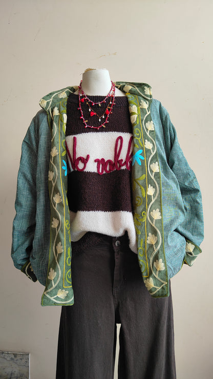 Giacca Boho con Tasche Laterali