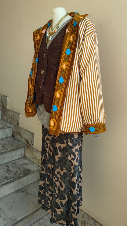 Giacca Boho con Tasche Laterali
