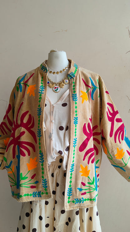 Giacca Boho con Tasche Laterali
