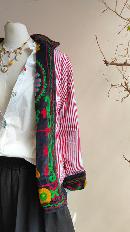 Giacca Boho con Tasche Laterali