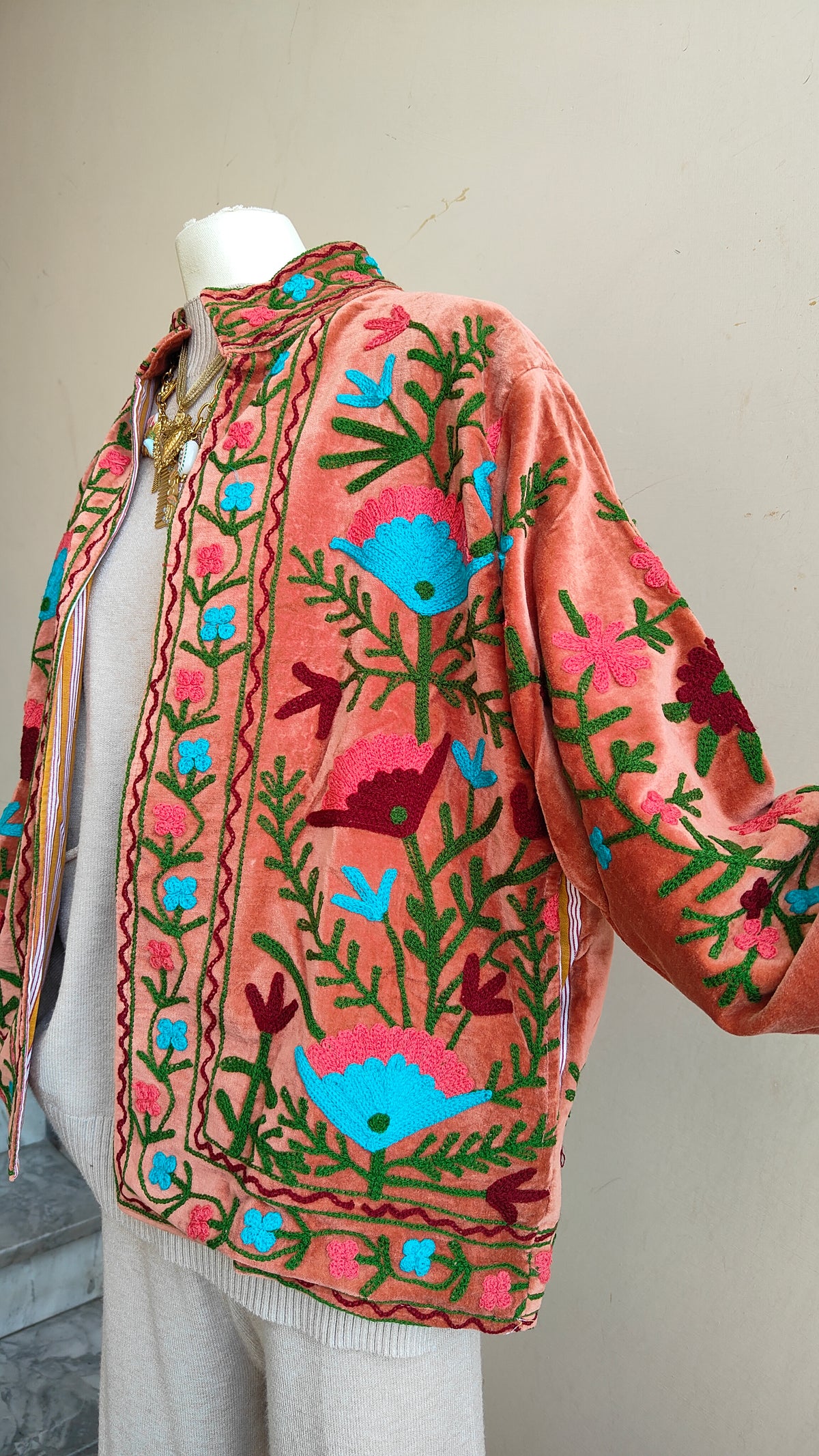 Giacca Boho con Tasche Laterali