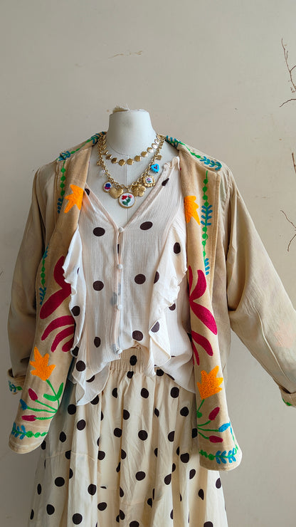 Giacca Boho con Tasche Laterali