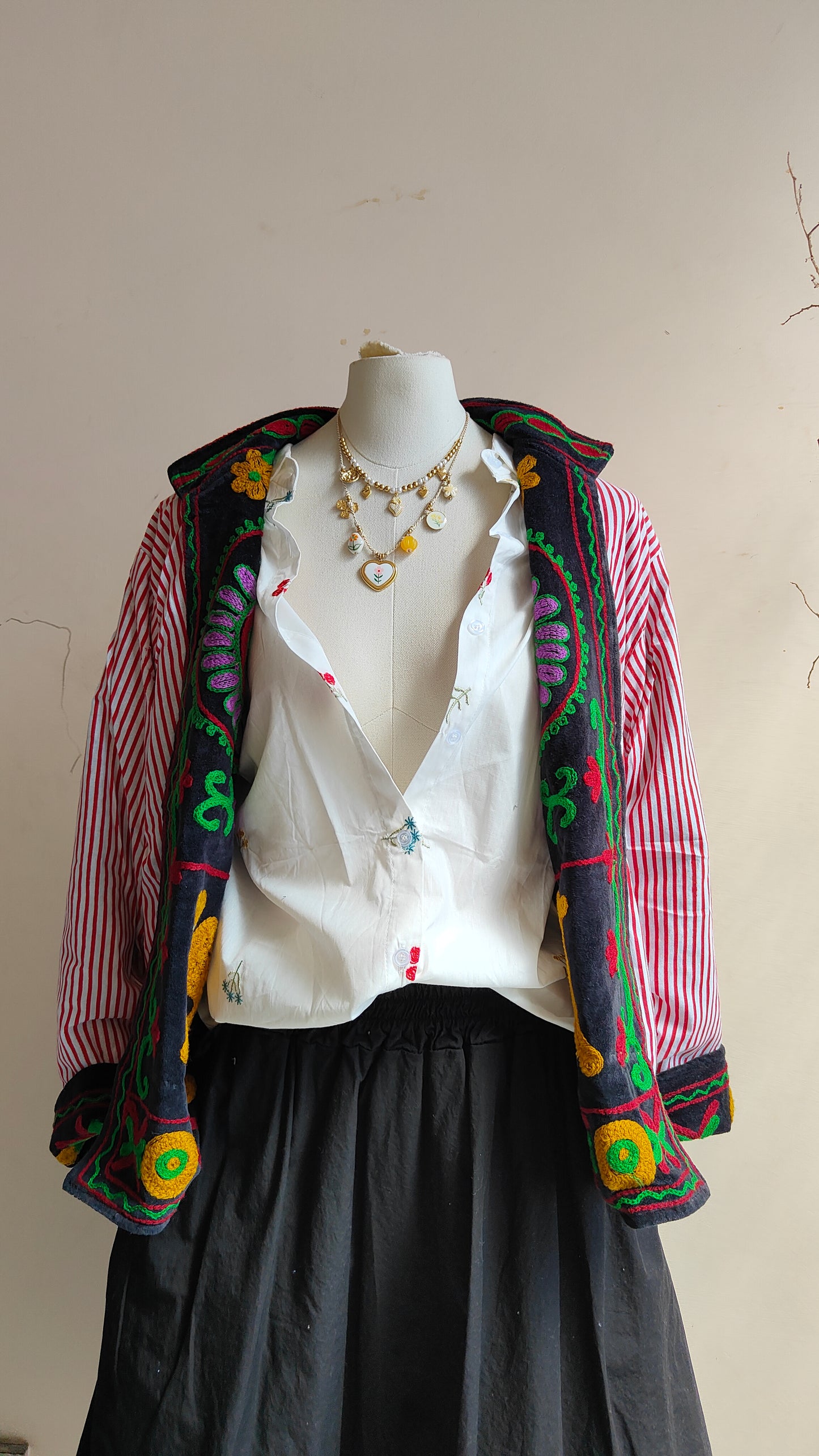 Giacca Boho con Tasche Laterali