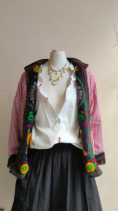 Giacca Boho con Tasche Laterali
