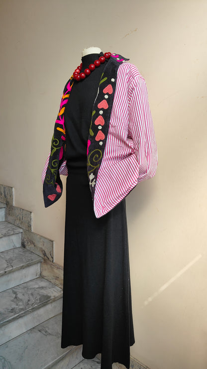 Giacca Boho con Tasche Laterali