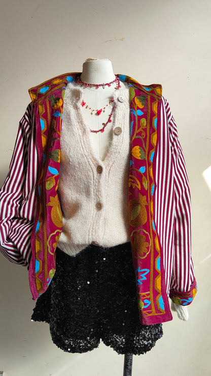 Giacca Boho con Tasche Laterali