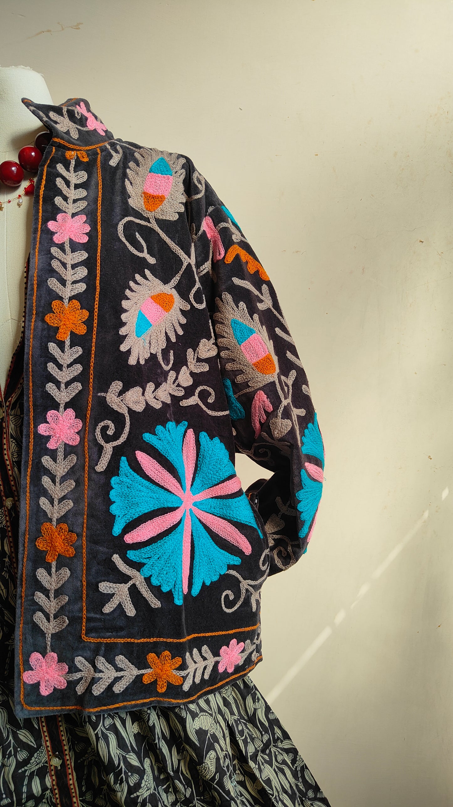 Giacca Boho con Tasche Laterali