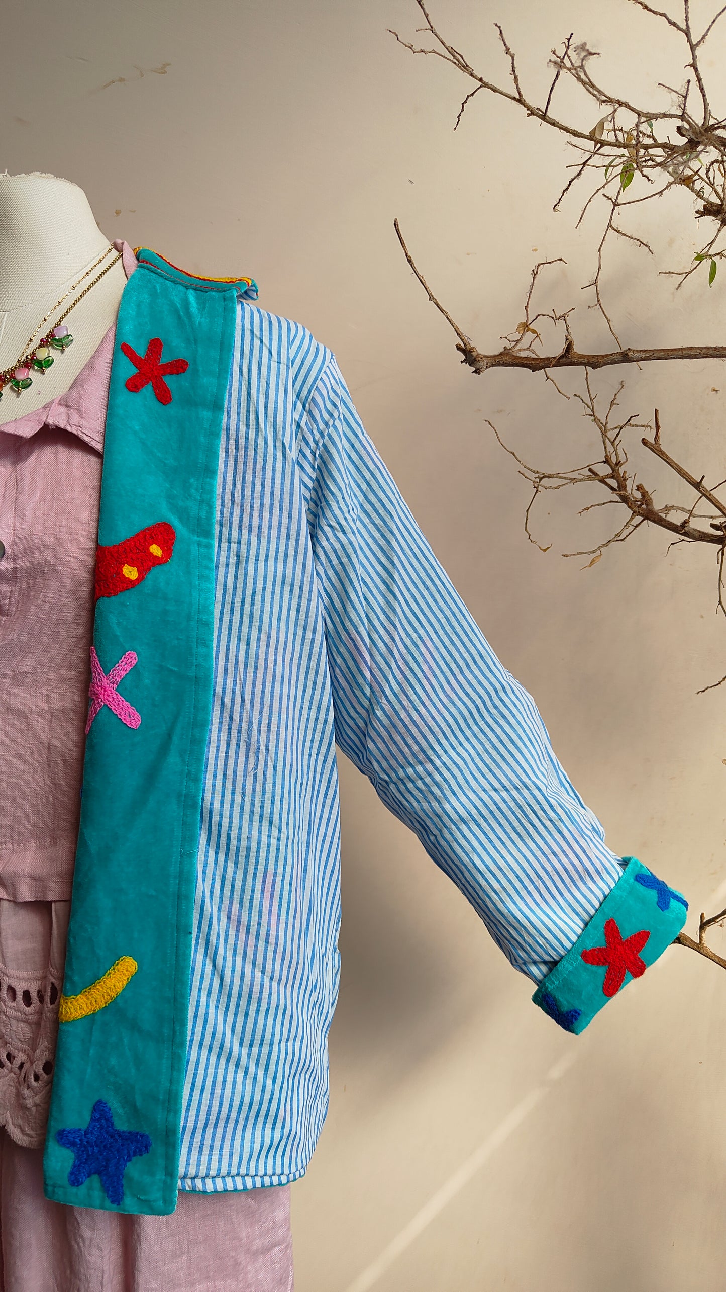 Giacca Boho con Tasche Laterali