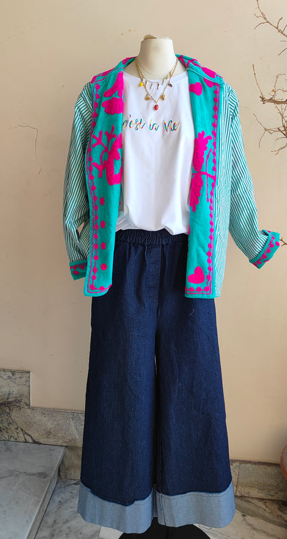 Giacca Boho con Tasche Laterali