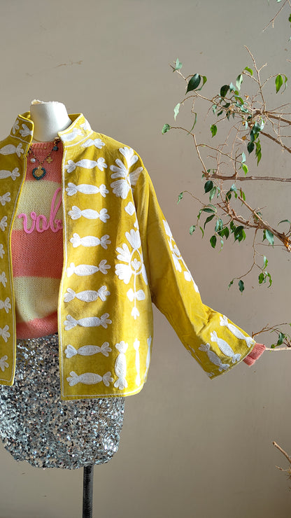 Giacca Boho con Tasche Laterali