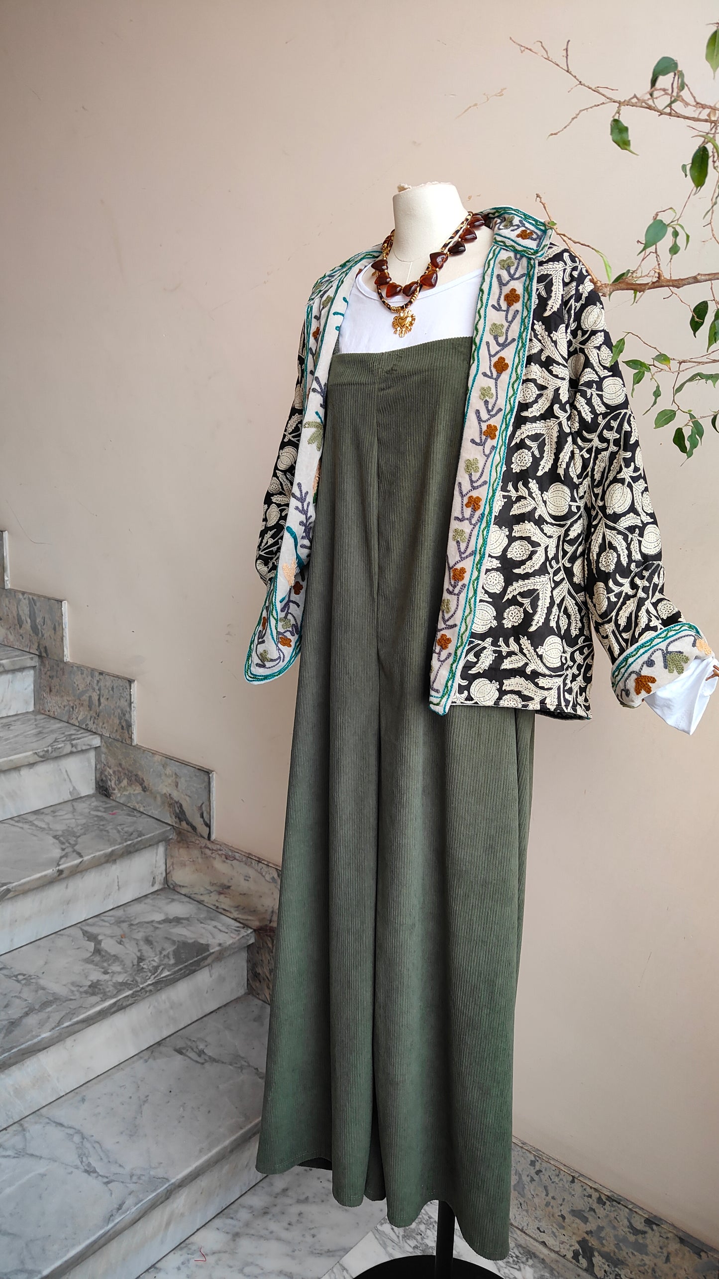 Giacca Boho con Tasche Laterali