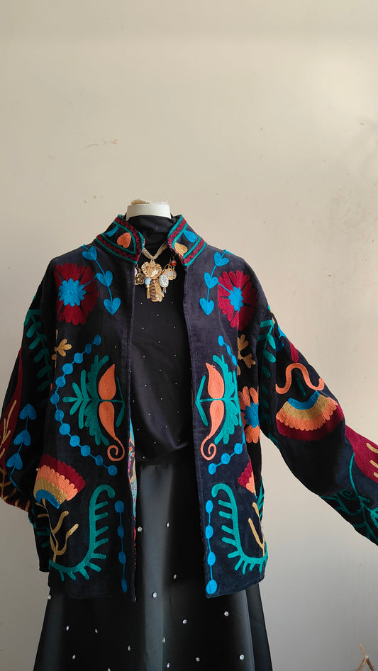 Giacca Boho con Tasche Laterali