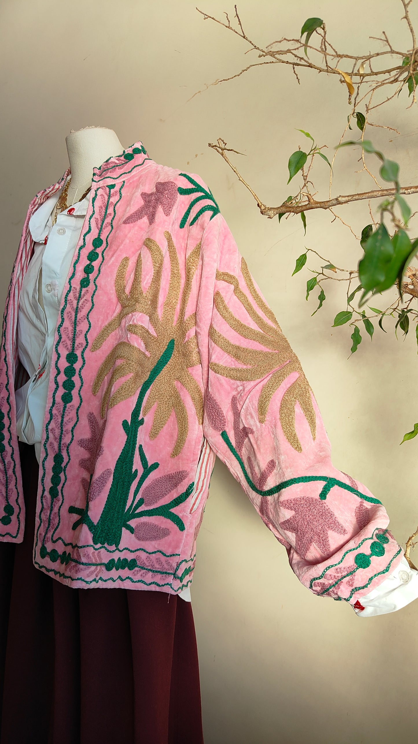 Giacca Boho con Tasche Laterali