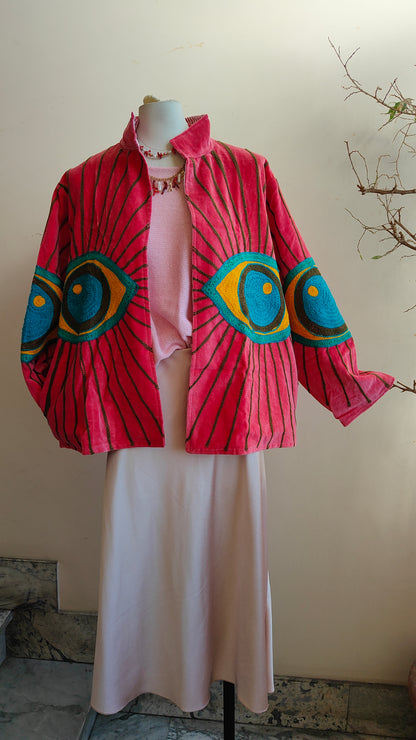 Giacca Boho con Tasche Laterali