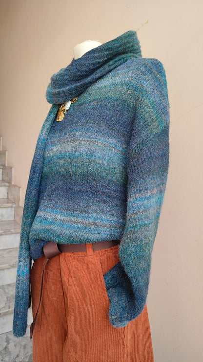MAGLIONE SOFT MELANGE CON SCIARPA