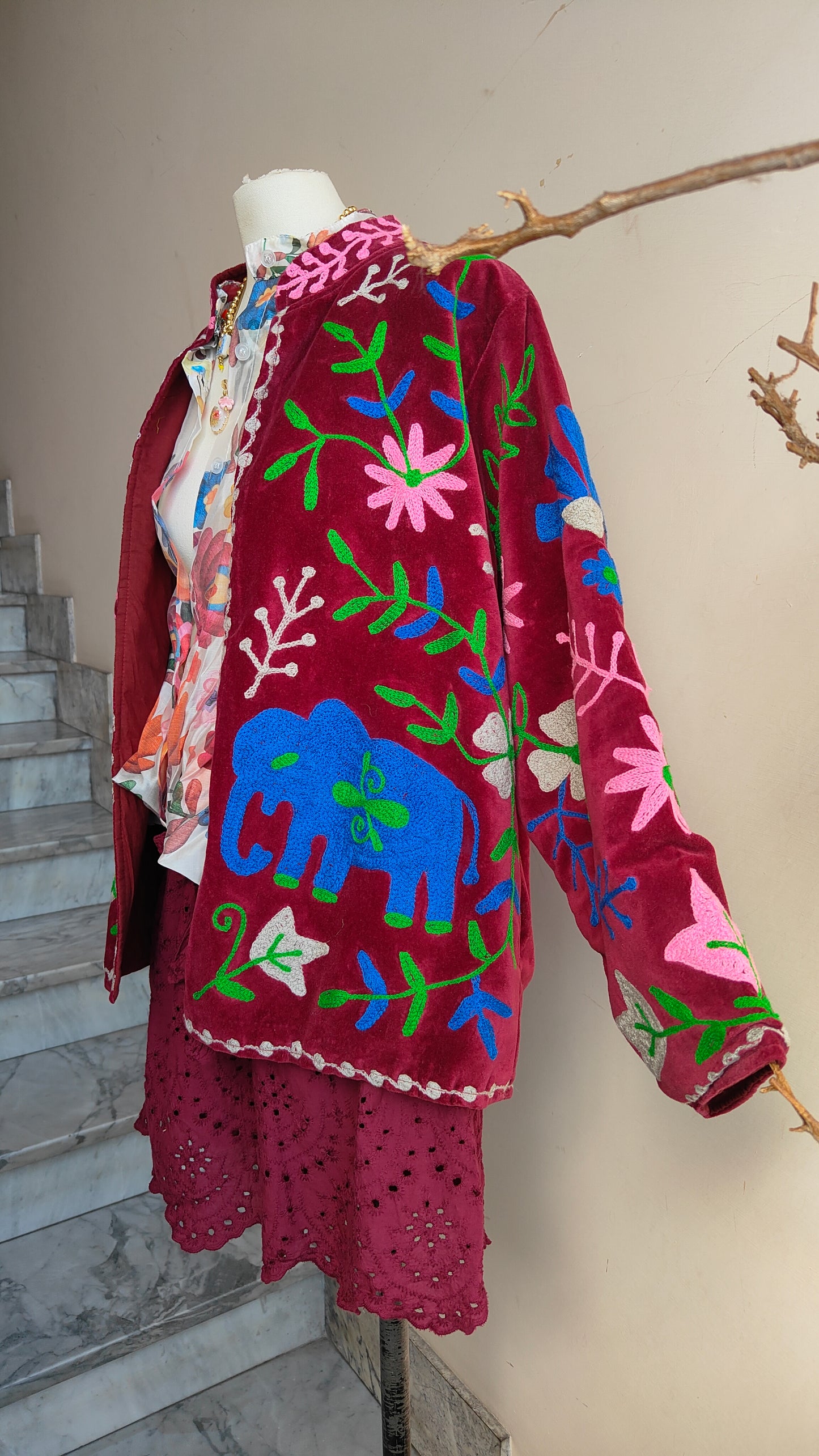 Giacca Boho con Tasche Laterali